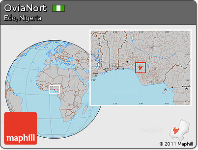 Gray Location Map of OviaNort