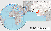 Gray Location Map of OviaNort, highlighted country