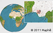 Satellite Location Map of OviaNort, highlighted country, highlighted parent region
