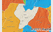 Shaded Relief Map of OviaNort, political outside