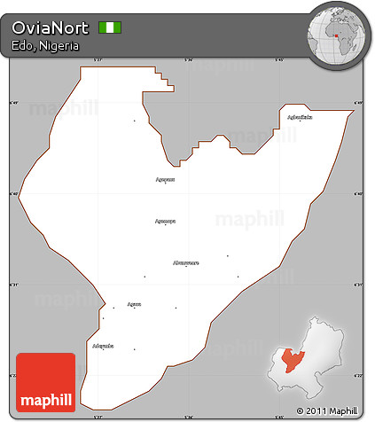 Gray Simple Map of OviaNort, cropped outside