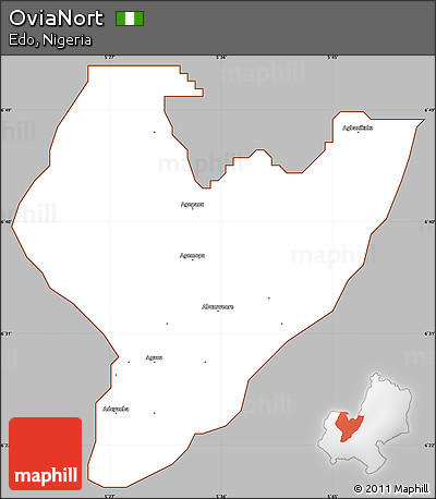 Gray Simple Map of OviaNort, cropped outside