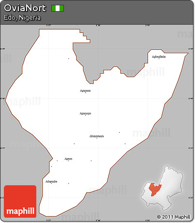 Gray Simple Map of OviaNort, cropped outside