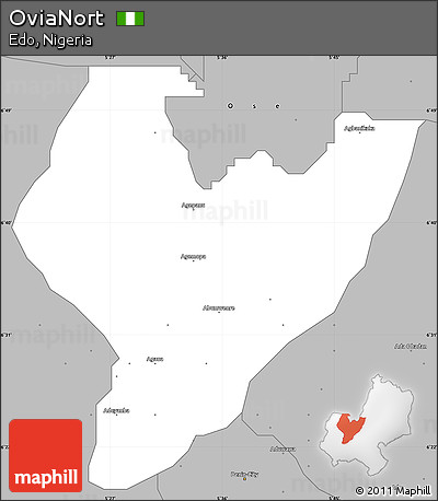 Gray Simple Map of OviaNort