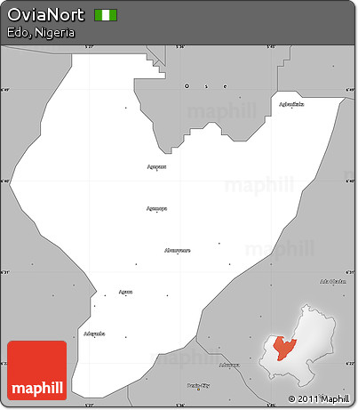 Gray Simple Map of OviaNort