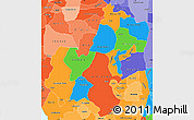 Political Simple Map of Edo, political shades outside