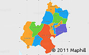 Political Simple Map of Edo, single color outside