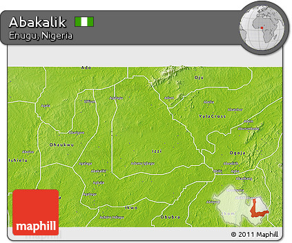 Physical 3D Map of Abakalik