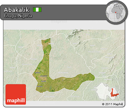 Satellite 3D Map of Abakalik, lighten
