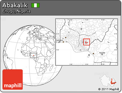 Blank Location Map of Abakalik, highlighted parent region
