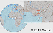 Gray Location Map of Abakalik, hill shading