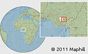 Savanna Style Location Map of Abakalik, highlighted parent region, hill shading