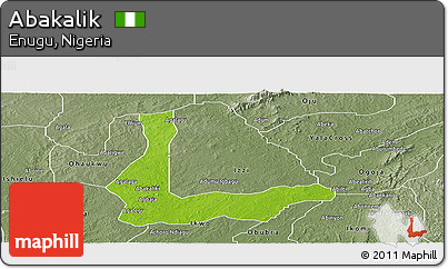Physical Panoramic Map of Abakalik, semi-desaturated