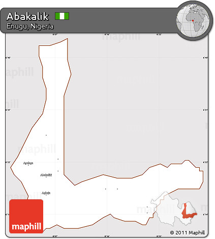 Classic Style Simple Map of Abakalik, cropped outside