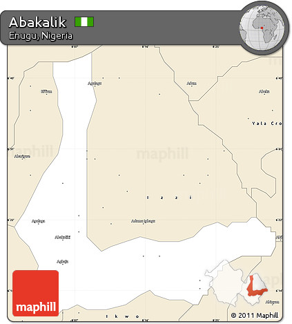 Classic Style Simple Map of Abakalik