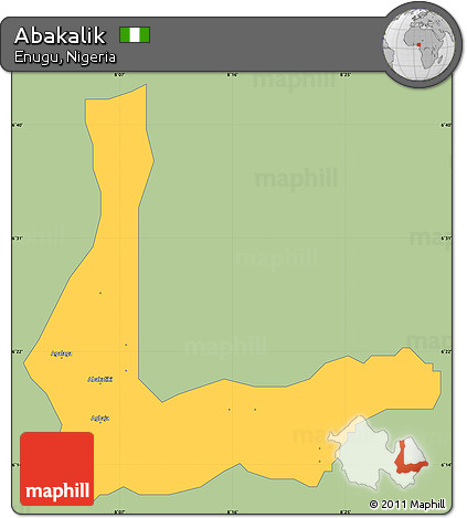 Savanna Style Simple Map of Abakalik, single color outside