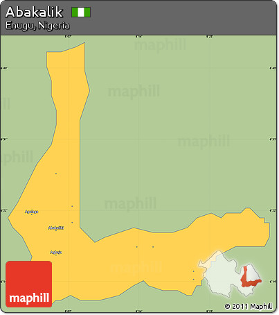 Savanna Style Simple Map of Abakalik, single color outside