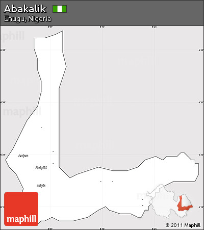 Silver Style Simple Map of Abakalik, cropped outside