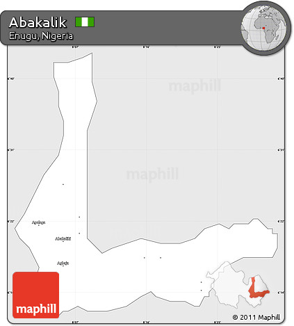 Silver Style Simple Map of Abakalik, single color outside