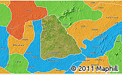 Satellite 3D Map of Izzi, political outside