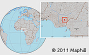 Gray Location Map of Izzi
