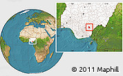 Satellite Location Map of Izzi, highlighted country
