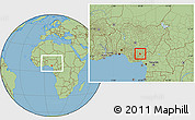 Savanna Style Location Map of Izzi, within the entire country