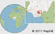 Savanna Style Location Map of Izzi, highlighted country, highlighted parent region