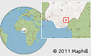Savanna Style Location Map of Izzi, highlighted country