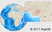Shaded Relief Location Map of Izzi