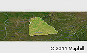 Satellite Panoramic Map of Izzi, darken