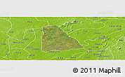 Satellite Panoramic Map of Izzi, physical outside
