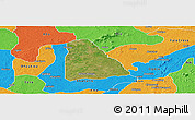 Satellite Panoramic Map of Izzi, political outside