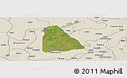 Satellite Panoramic Map of Izzi, shaded relief outside