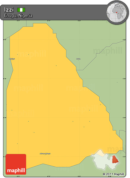 Savanna Style Simple Map of Izzi