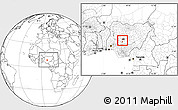 Blank Location Map of Abaji, within the entire country