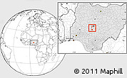 Blank Location Map of Abaji, highlighted country