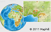 Physical Location Map of Abaji, within the entire country