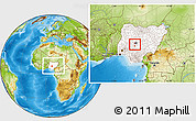 Physical Location Map of Abaji, highlighted country, within the entire country