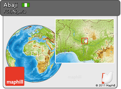 Physical Location Map of Abaji, highlighted parent region