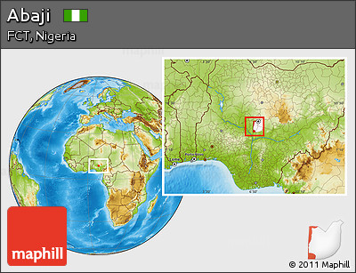 Physical Location Map of Abaji, highlighted parent region
