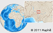 Shaded Relief Location Map of Abaji, highlighted parent region