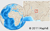 Shaded Relief Location Map of Abaji