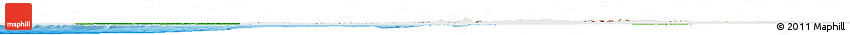 Flag Horizon Map of Nigeria, single color outside, shaded relief sea, flag centered