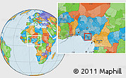 Political Location Map of Okigwe, within the entire country