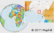 Political Location Map of Okigwe, highlighted country