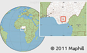 Savanna Style Location Map of Okigwe, highlighted country