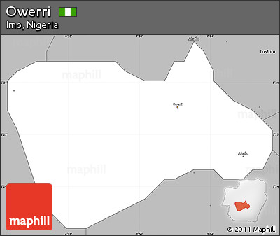 Gray Simple Map of Owerri