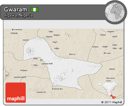 Classic Style 3D Map of Gwaram