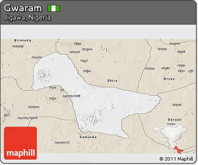 Classic Style 3D Map of Gwaram